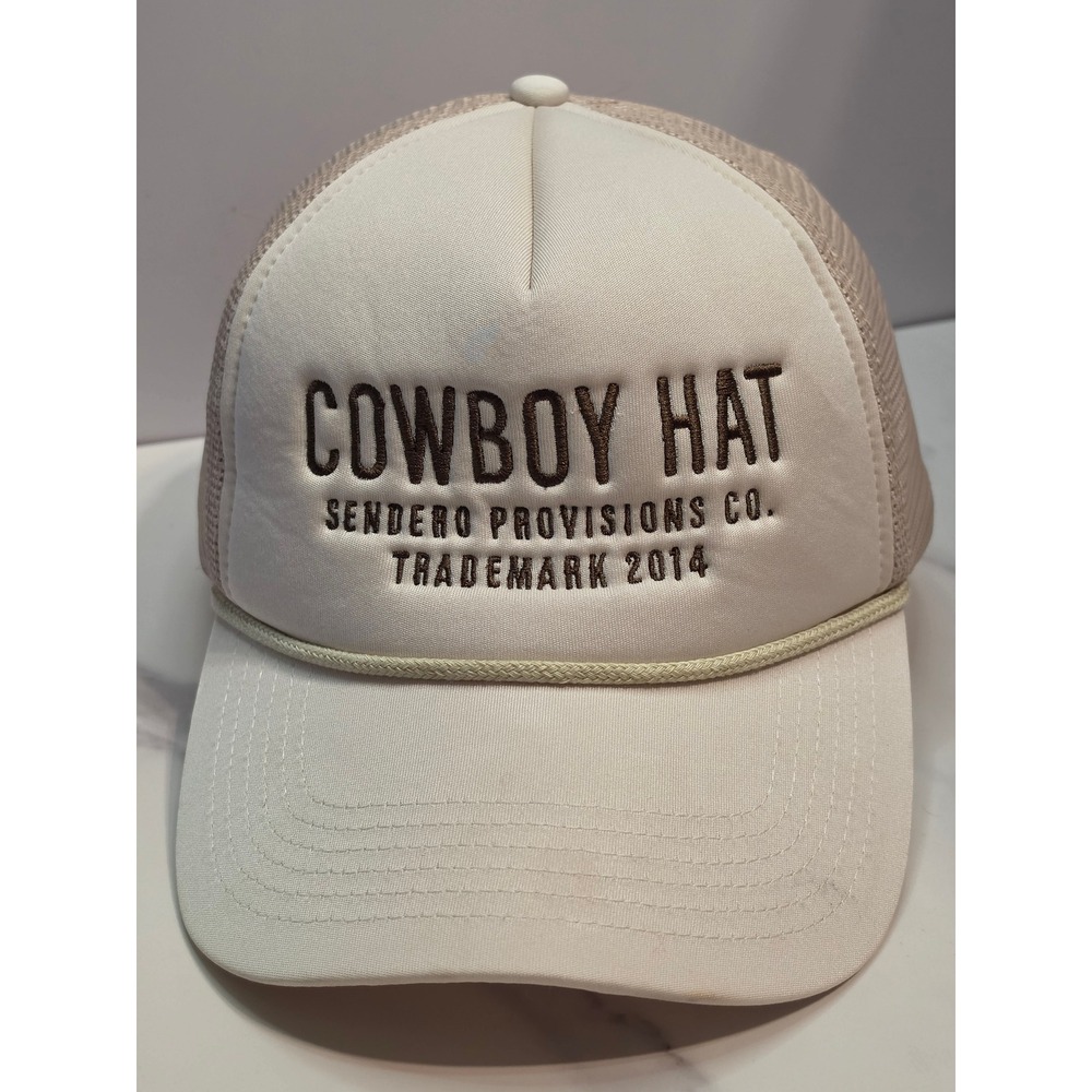 Sendero Provisions Co Cowboy Hat Embroidered Trucker‎ Snapback Tan Mesh Cap Mens